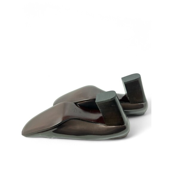 Vintage GUCCI High Heeled Brown Patent Leather LOAFERS, 9B,  Pristine Condition - Picture 4 of 9